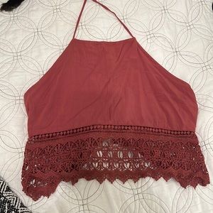 Maroon top